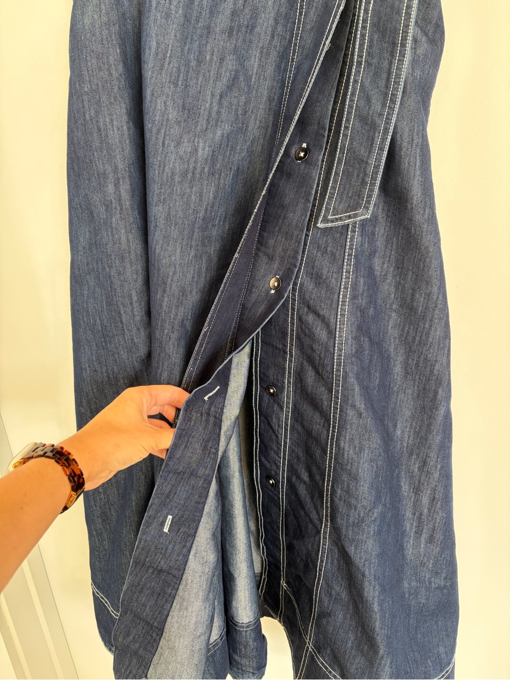 Anthropologie Pilcro Side-Slit Denim A-Line Midi Skirt - Picture 3 of 8